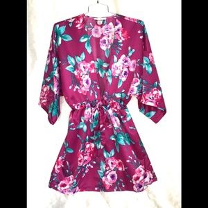 Linea Donatella Amour Floral Robe With Tie L/XL
